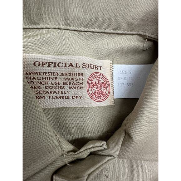BOY SCOUTS Of America Size 8 Youth Uniform Shirt LONG SLEEVE Tan - Picture 2 of 6
